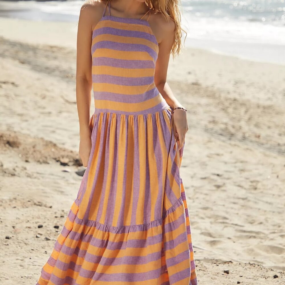 Grommet Halter Maxi Dress NWT